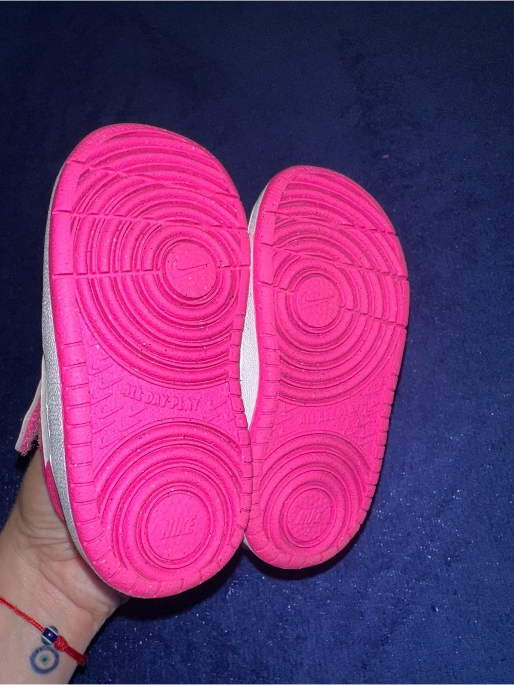 Nike Court Borough Low Recraft TD Hot Pink White 6C Velcro Leather Sneakers